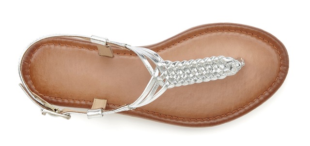 Vivance Zehentrenner Sandalette, Sommerschuh,Sandale aus Leder mit Flecht-Optik