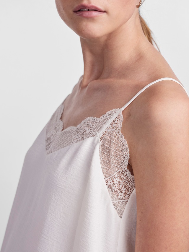 pieces Trägertop »PCTIFFANY STRAP LACE TOP WVN NOOS BC« Kunstfaser, regular fit