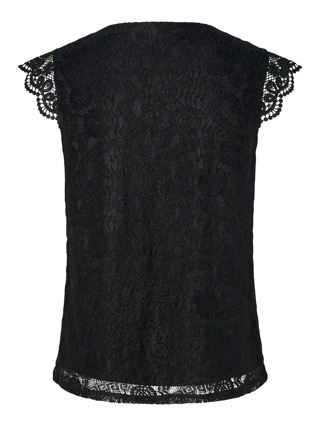 pieces Spitzentop »PCOLLINE SL LACE V-NECK TOP WVN NOOS«
