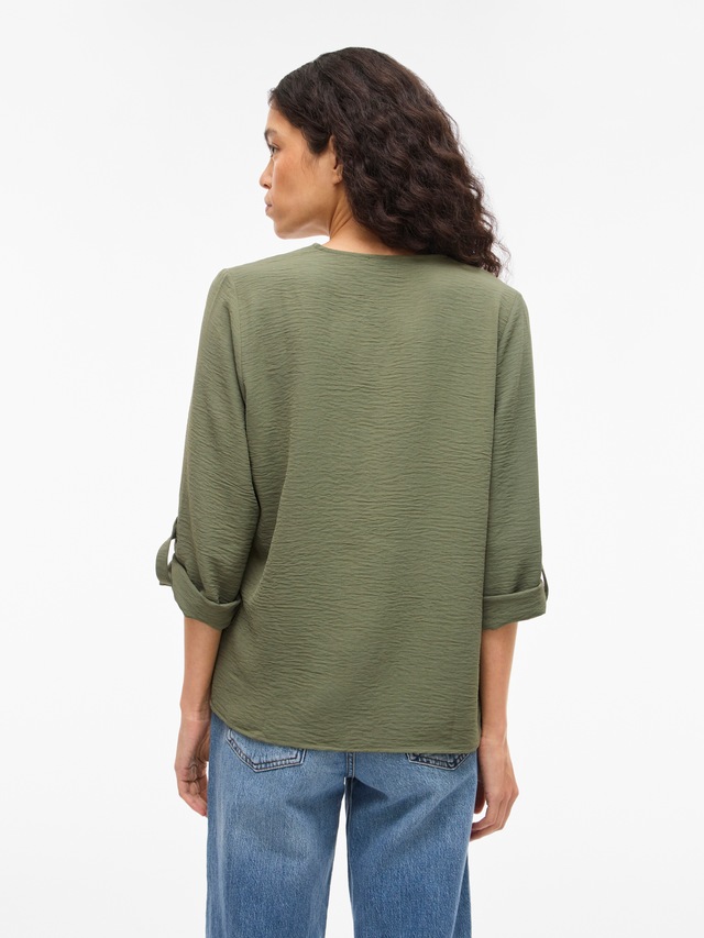 Vila Blusenshirt »VIJOSA 3/4 V-NECK TOP - NOOS«