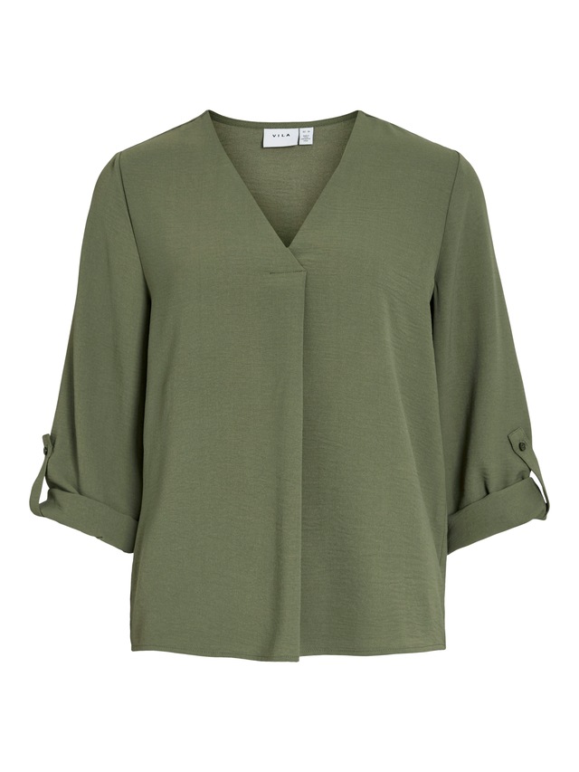 Vila Blusenshirt »VIJOSA 3/4 V-NECK TOP - NOOS«