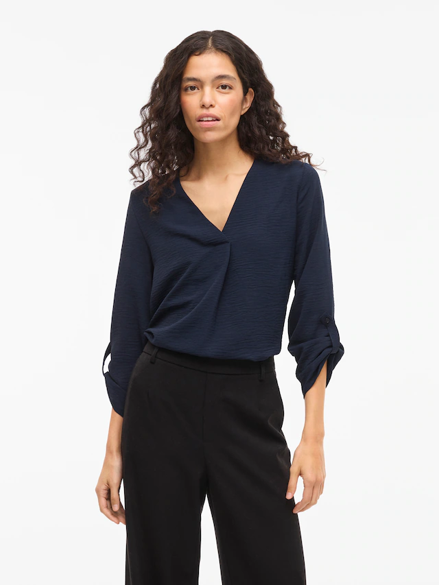 Vila Blusenshirt »VIJOSA 3/4 V-NECK TOP - NOOS«