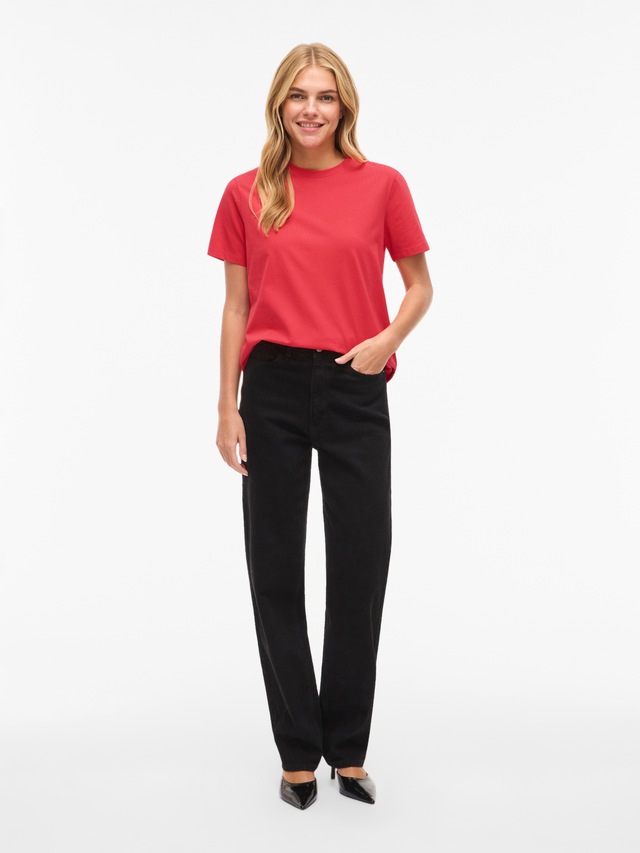 Vila »VINORA S/S T-SHIRT - NOOS« Baumwollmischung, regular fit