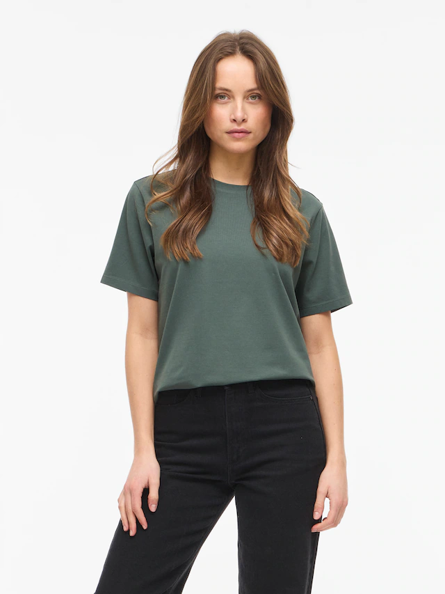 Vila »VINORA S/S T-SHIRT - NOOS« Baumwollmischung, regular fit