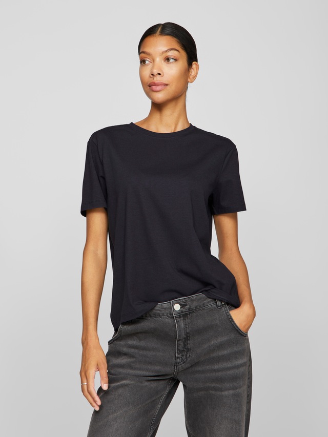 Vila »VINORA S/S T-SHIRT - NOOS« Baumwollmischung, regular fit