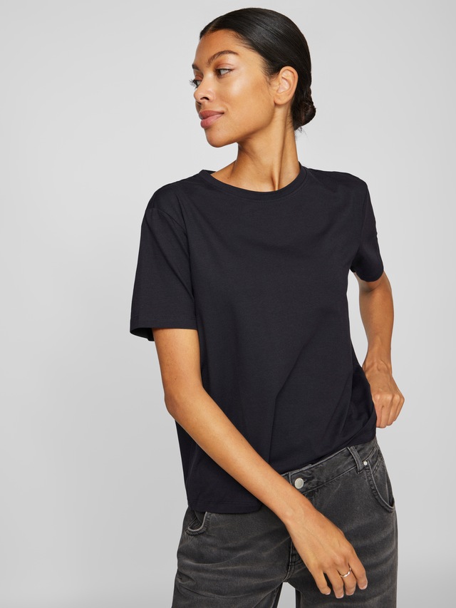 Vila »VINORA S/S T-SHIRT - NOOS« Baumwollmischung, regular fit