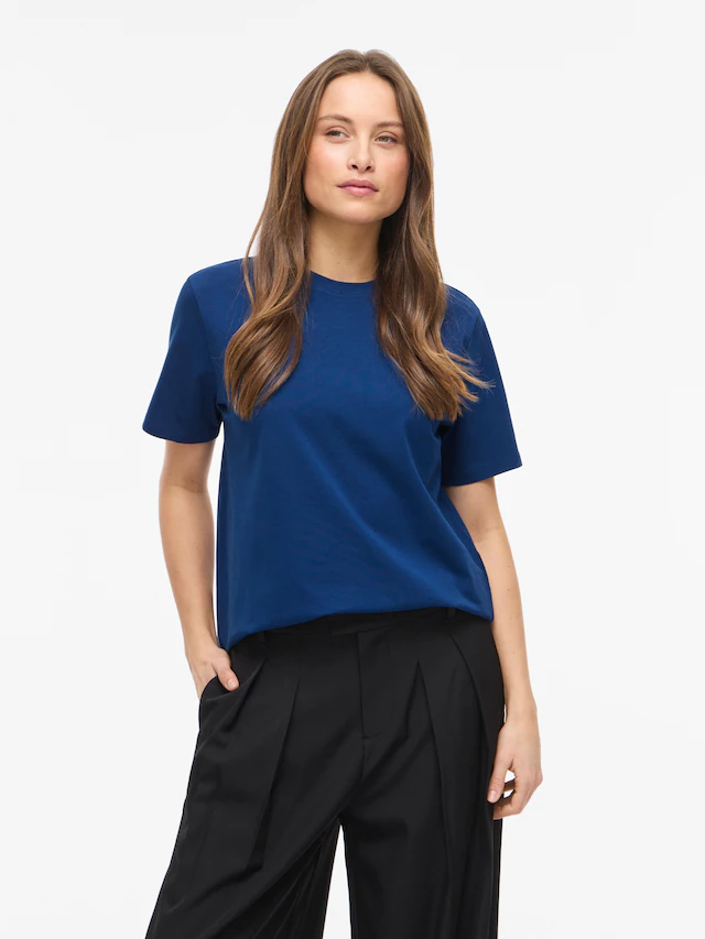 Vila »VINORA S/S T-SHIRT - NOOS« Baumwollmischung, regular fit