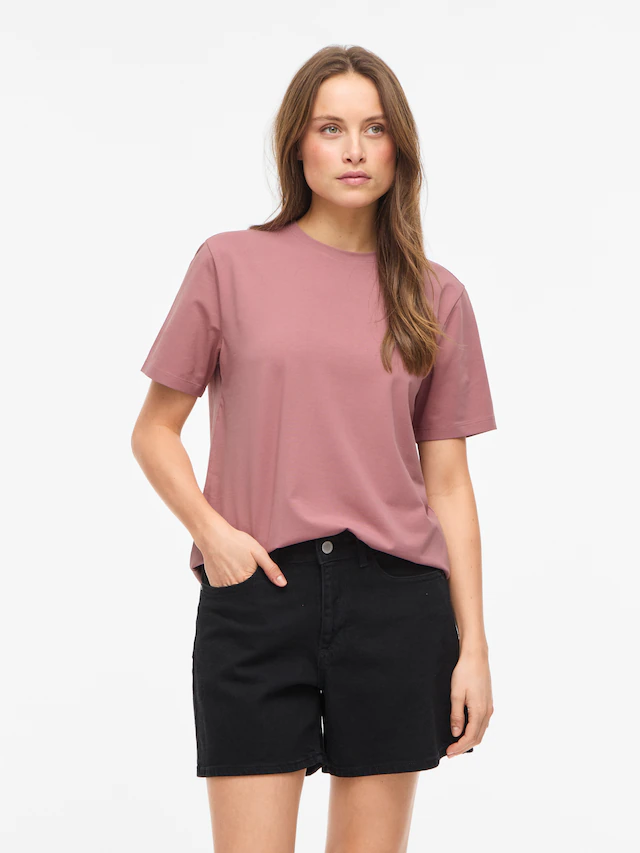 Vila »VINORA S/S T-SHIRT - NOOS« Baumwollmischung, regular fit