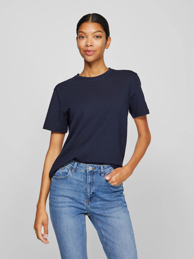 Vila »VINORA S/S T-SHIRT - NOOS« Baumwollmischung, regular fit