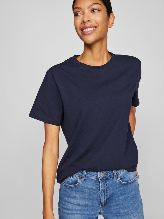 Vila »VINORA S/S T-SHIRT - NOOS« Baumwollmischung, regular fit