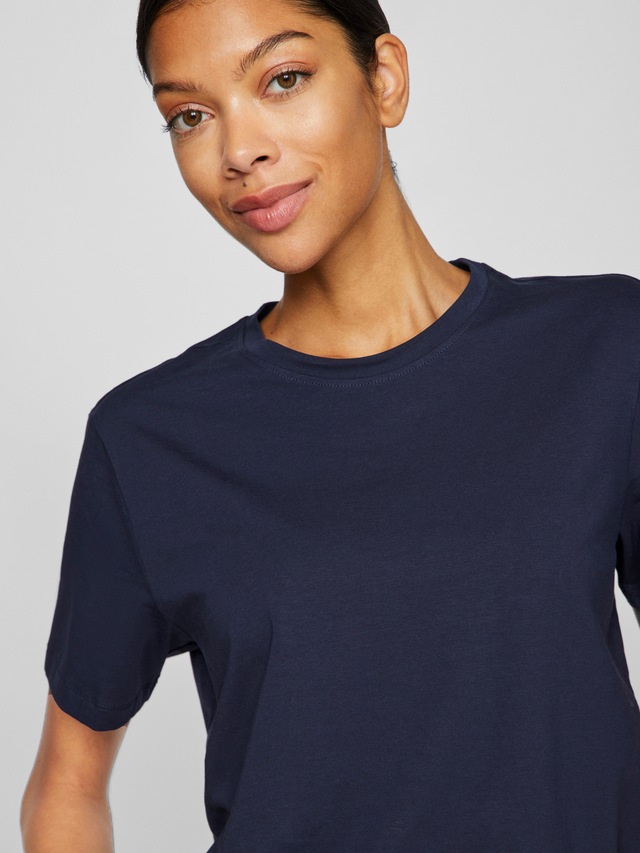 Vila »VINORA S/S T-SHIRT - NOOS« Baumwollmischung, regular fit