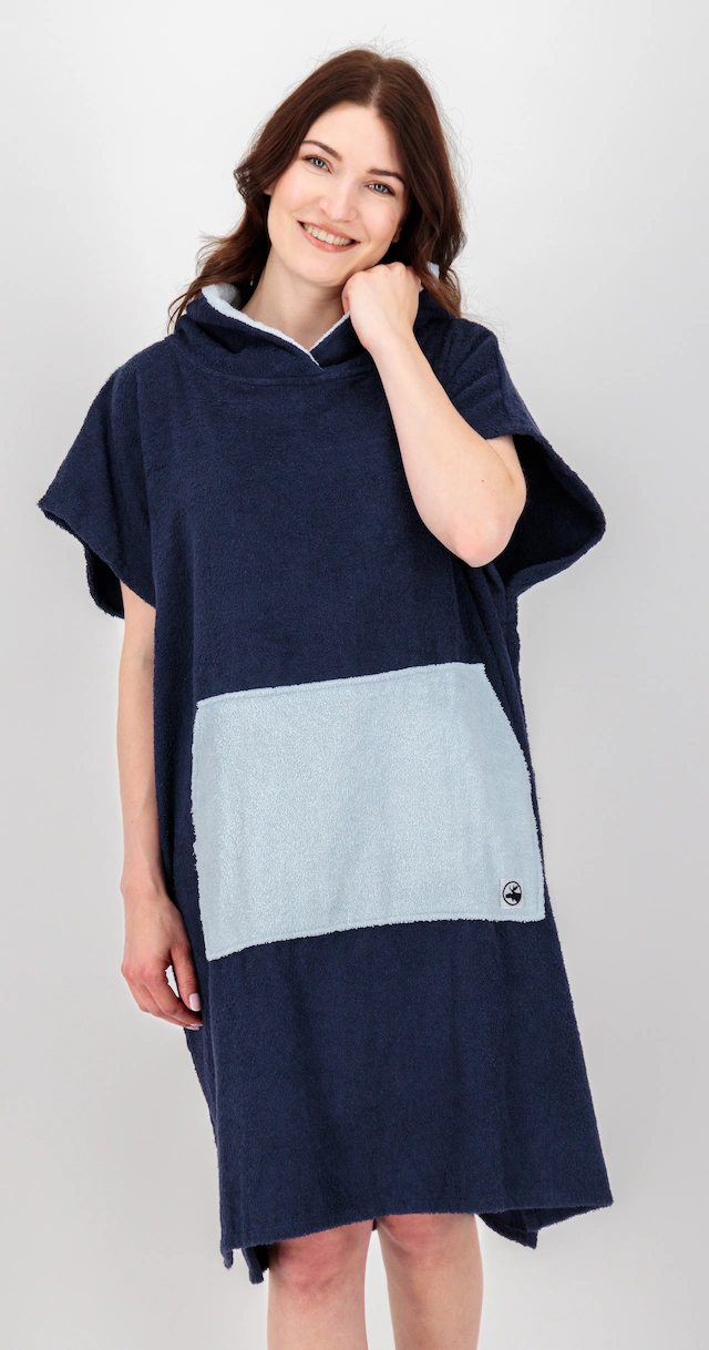 DEPROC Active Poncho »Badeponcho PARLEE BEACH« mit Kapuze Badeponcho mit großer Kängurutasche und Innentasche