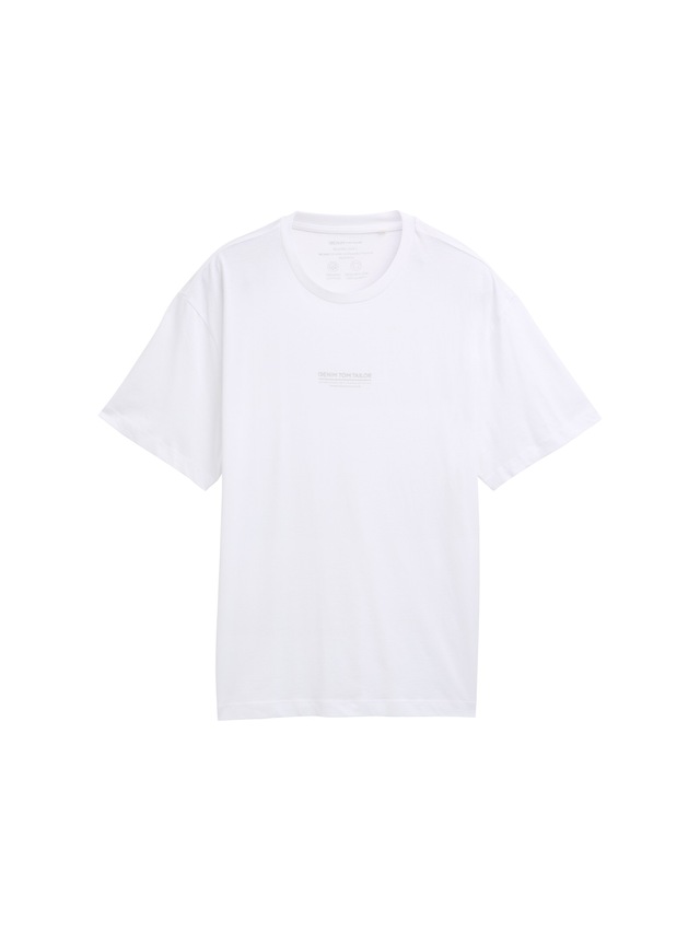 TOM TAILOR Denim Rundhalsshirt mit Marken-Frontprint