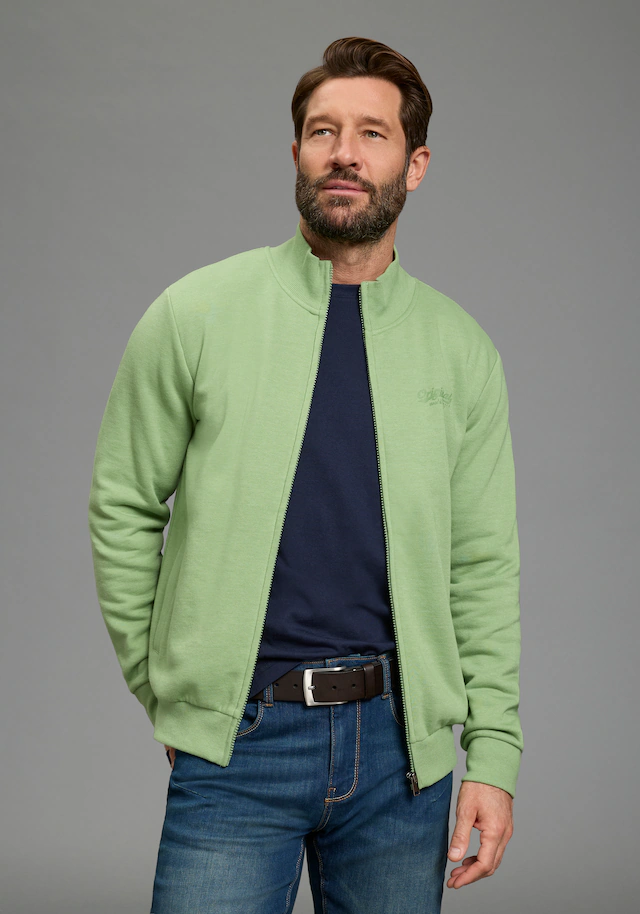 Man's World Sweatjacke Stehkragen und dezentem Logodruck