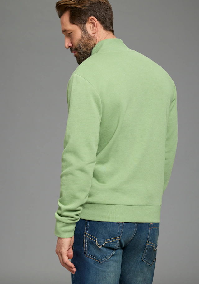 Man's World Sweatjacke Stehkragen und dezentem Logodruck