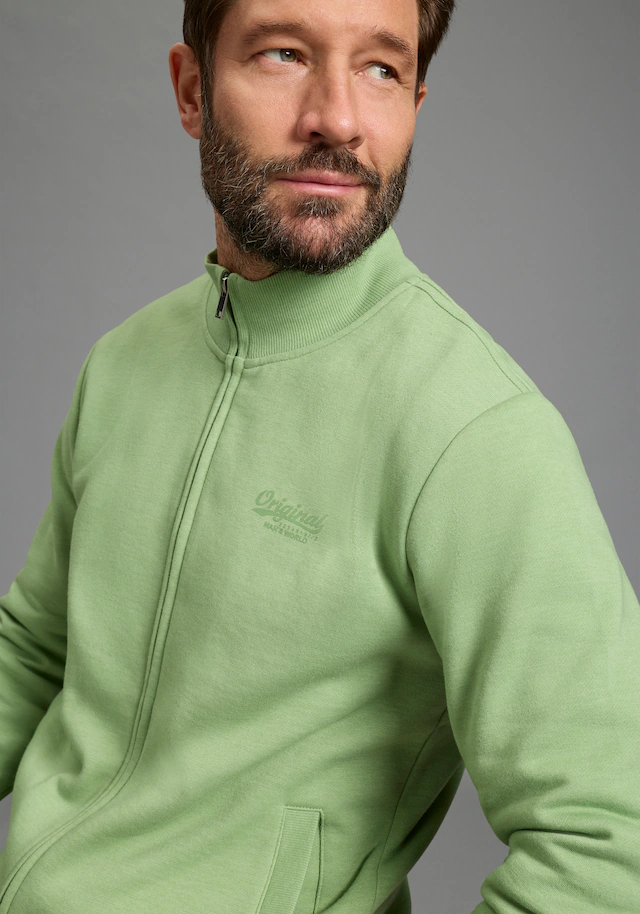 Man's World Sweatjacke Stehkragen und dezentem Logodruck