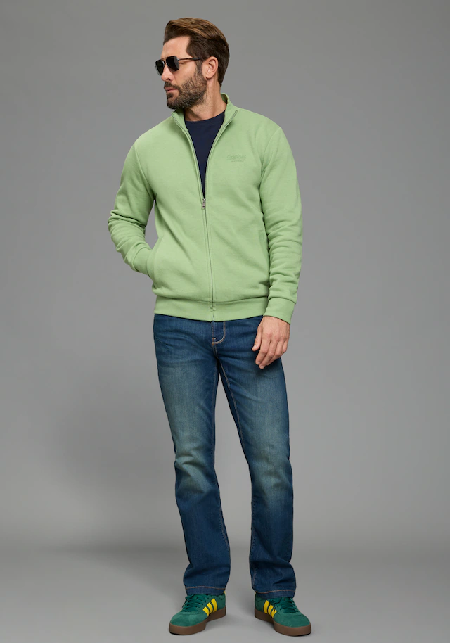 Man's World Sweatjacke Stehkragen und dezentem Logodruck