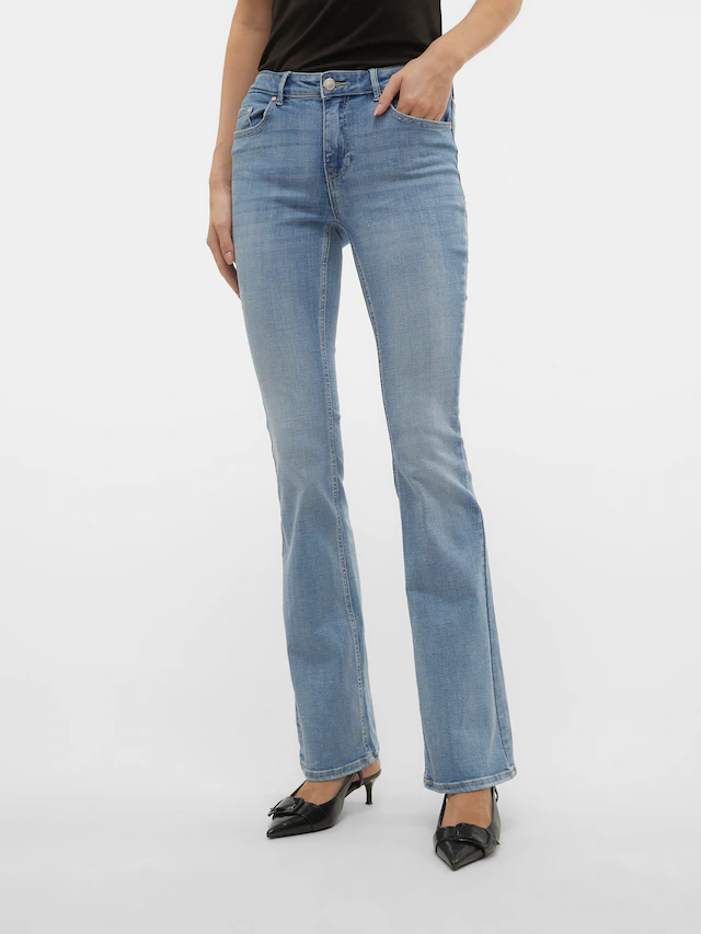 Vero Moda Bootcut-Jeans »VMFLASH MR FLARED JEANS LI371 GA NOOS« Baumwollmischung mit Stretch, regular waist, bootcut fit