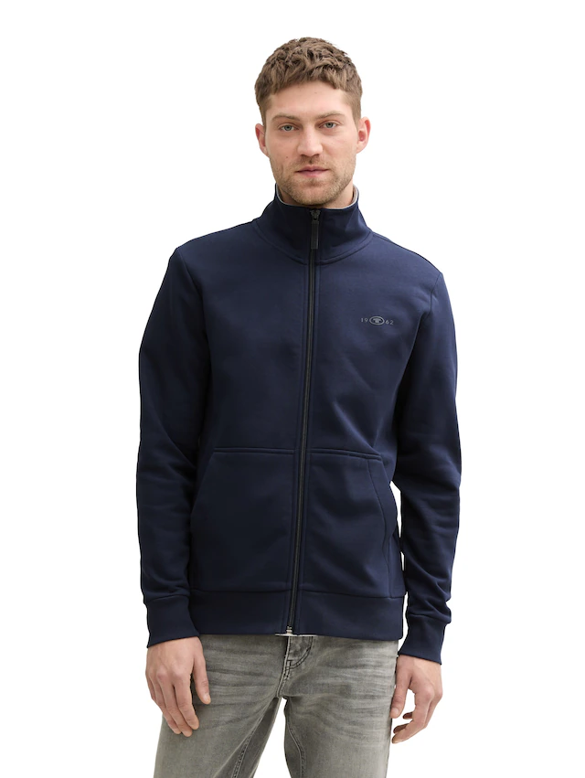 TOM TAILOR Sweatjacke mit Logo Stickerei