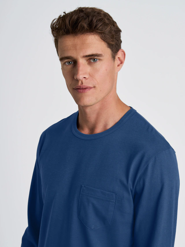 CALIDA Schlafanzug »Relax Imprint 2« 2 tlg. Langarm-Shirt & Hose mit geradem Bein