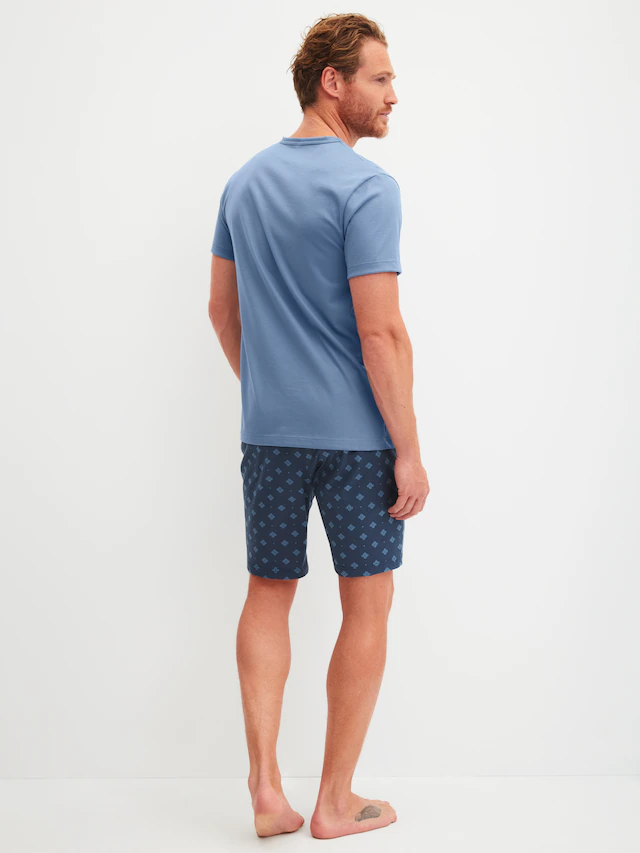 CALIDA Shorty »Relax Imprint 2« 2 V-Ausschnitt, Brusttasche, Kurzarm, Single Jersey Qualität