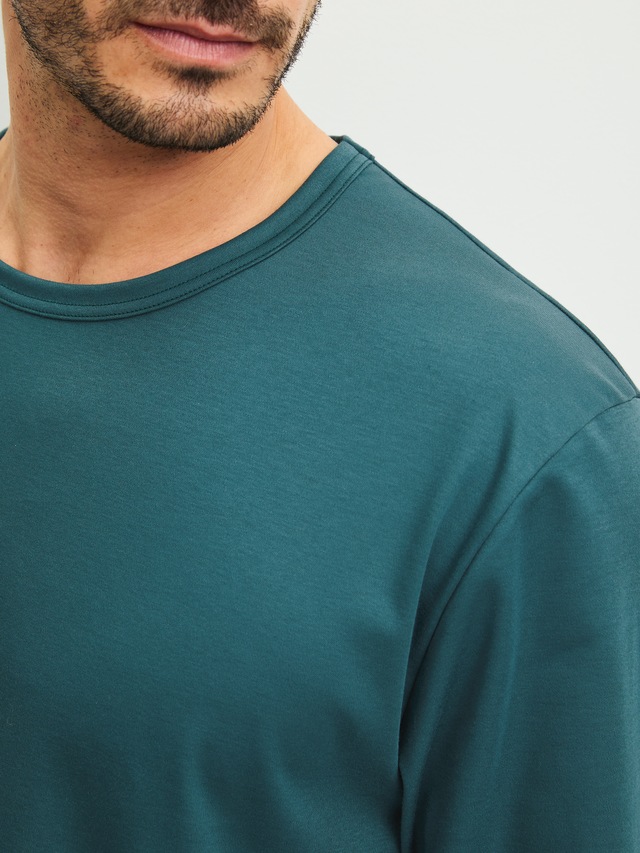 CALIDA Schlafanzug »Relax Streamline 3« 2 Langarm-Shirt mit eingefasstem Rundhalsausschnitt