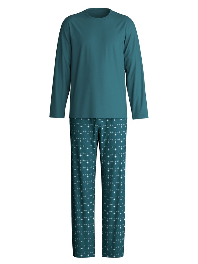 CALIDA Schlafanzug »Relax Streamline 3« 2 Langarm-Shirt mit eingefasstem Rundhalsausschnitt