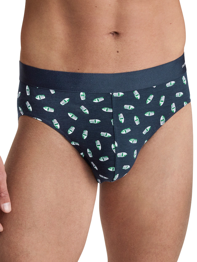 CALIDA Slip »Cotton Code Design« weicher Elastikbund, ohne Eingriff, gemustert