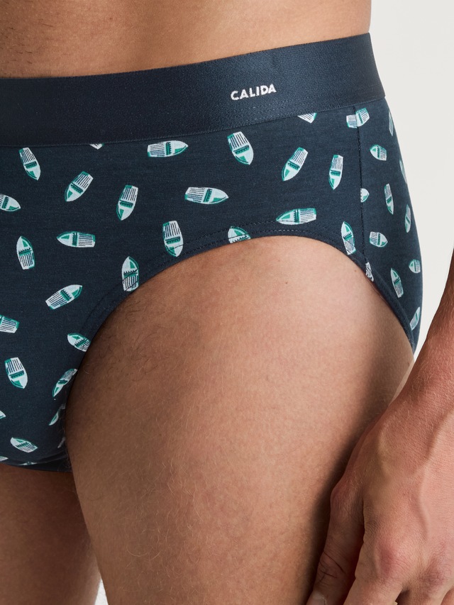 CALIDA Slip »Cotton Code Design« weicher Elastikbund, ohne Eingriff, gemustert