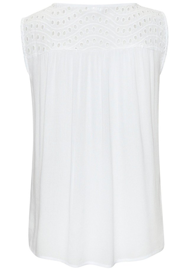 LASCANA Blusentop »mit Lochstickerei am Ausschnitt, leicht transparent« modische Damenbluse, ärmellose Bluse mit lockerer Passform, Boho-Stil