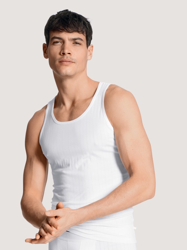 CALIDA Muskelshirt »Pure & Style« Rundhals-Ausschnitt, Single Jersey, Baumwollmix, elastisch