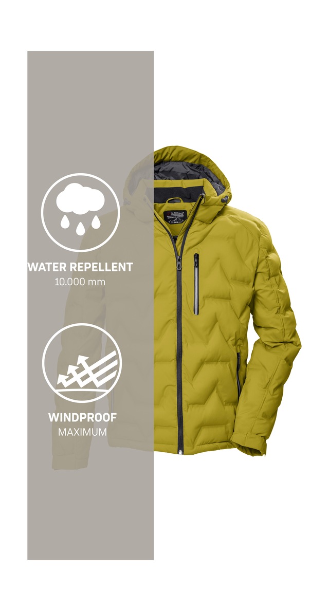 Killtec Steppjacke »KOW 60 MN QLTD JCKT« Wasser- und windabweisend, atmungsaktiv, verstellbare Kapuze