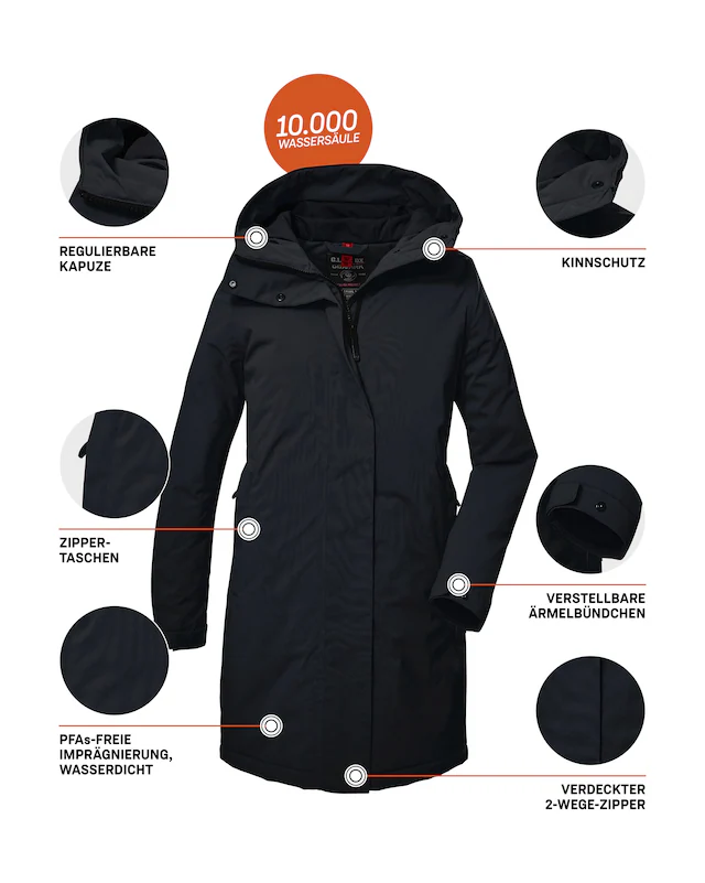 G.I.G.A. DX by killtec Parka »GW 73 WMN PRK« Wasserdichter, atmungsaktiver Damenparka mit Teflon EcoElite™