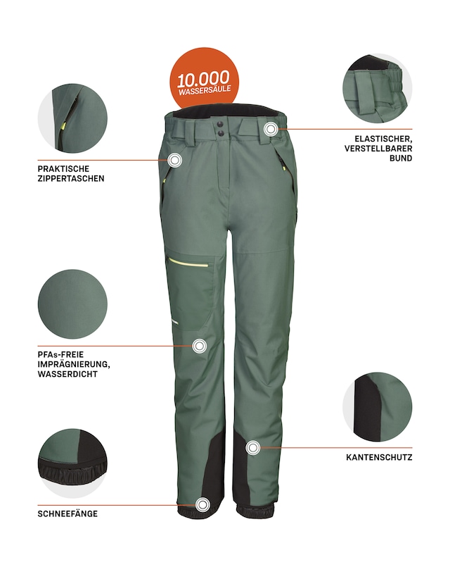 Killtec Skihose »KSW 49 WMN SKI PNTS« Wasserdichte, atmungsaktive Skihose mit Kantenschutz und Schneefängen
