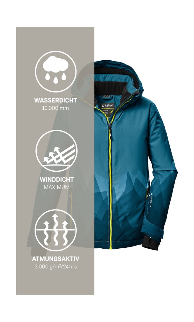 Killtec Skijacke »KSW 383 BYS SKI JCKT« Wasser- und winddichte Skijacke mit verstellbarer Kapuze