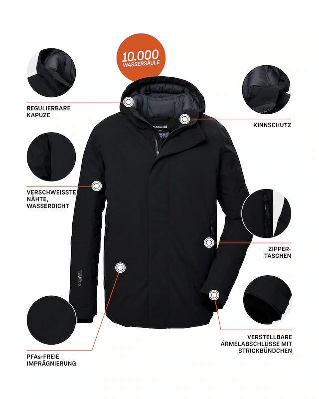 G.I.G.A. DX by killtec Funktionsjacke »GW 11 MN JCKT« Wasserdichte, atmungsaktive Winterjacke mit verstellbarer Kapuze