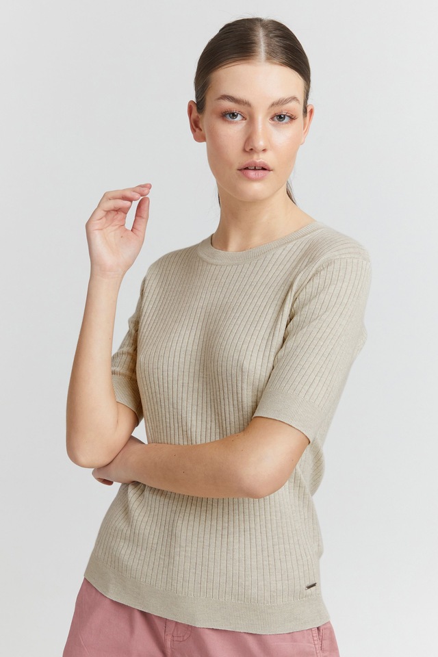 OXMO Kurzarmshirt »Strickkurzarmpullove OXRiona«