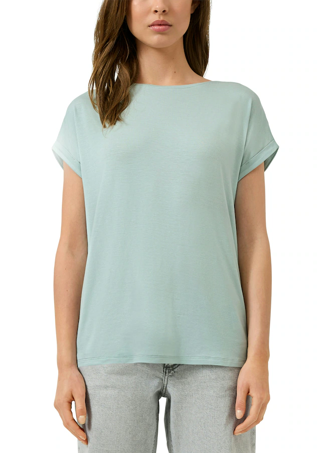 QS Kurzarmshirt mit Ärmelaufschlag