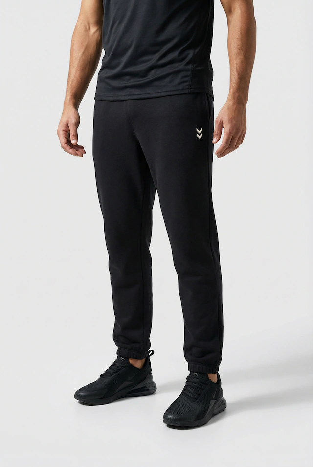 hummel Jogginghose »HMLPULSE SWEAT PANTS« mit gesticktem Chevron-Logo, aus Baumwolle und Polyester