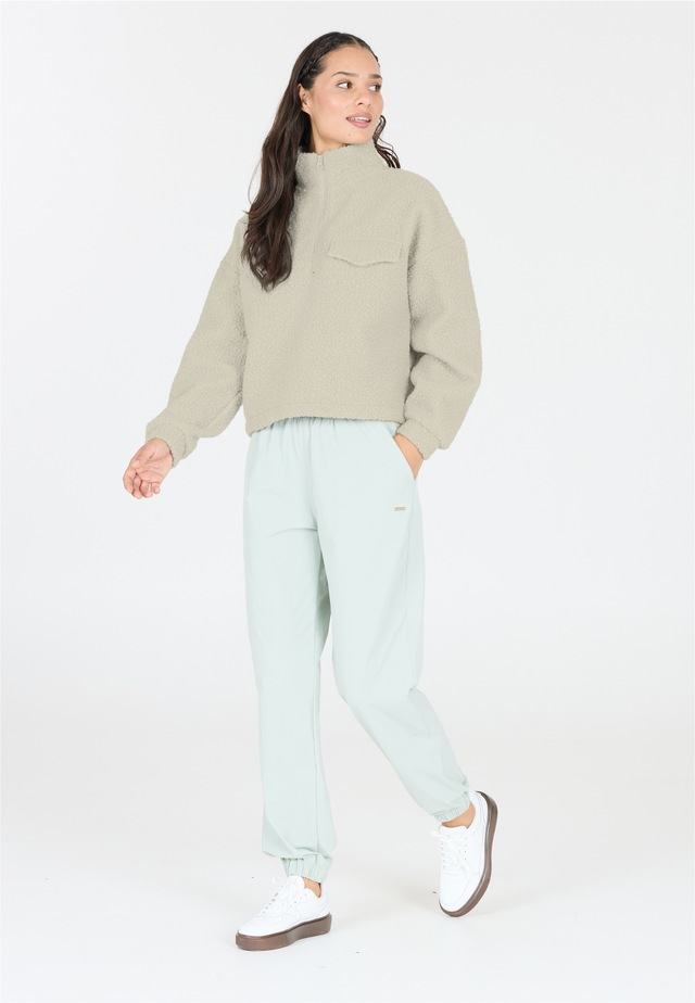 ATHLECIA Strickpullover »Florrie« mit Teddy-Fleece und halbem Reißverschluss