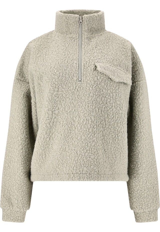 ATHLECIA Strickpullover »Florrie« mit Teddy-Fleece und halbem Reißverschluss