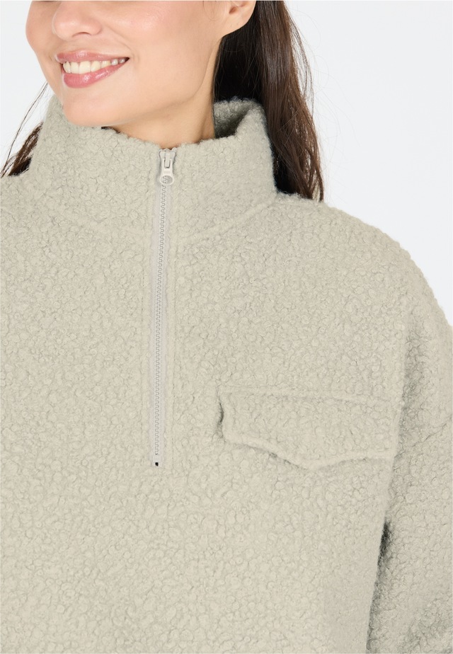 ATHLECIA Strickpullover »Florrie« mit Teddy-Fleece und halbem Reißverschluss