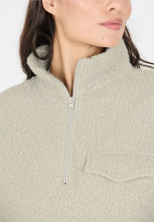 ATHLECIA Strickpullover »Florrie« mit Teddy-Fleece und halbem Reißverschluss