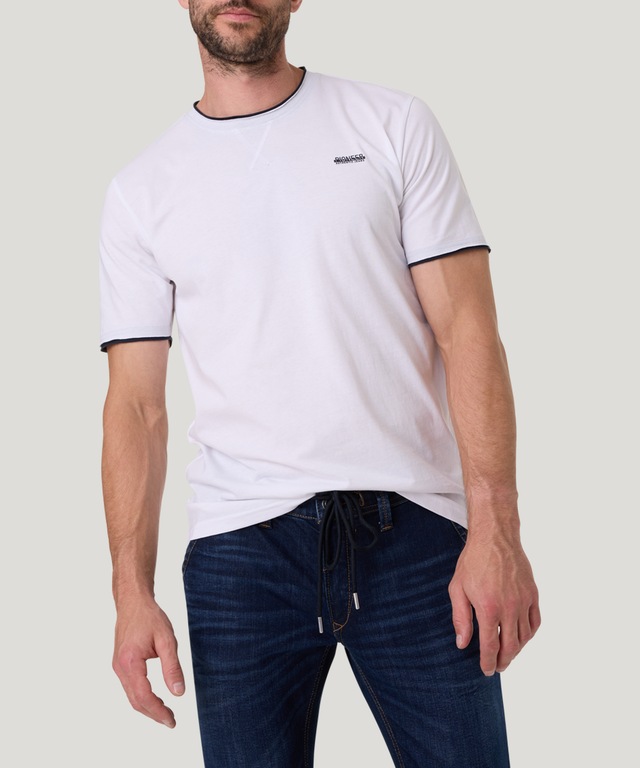 Pioneer Authentic Jeans T-Shirt mit kontrastfarbenen Details