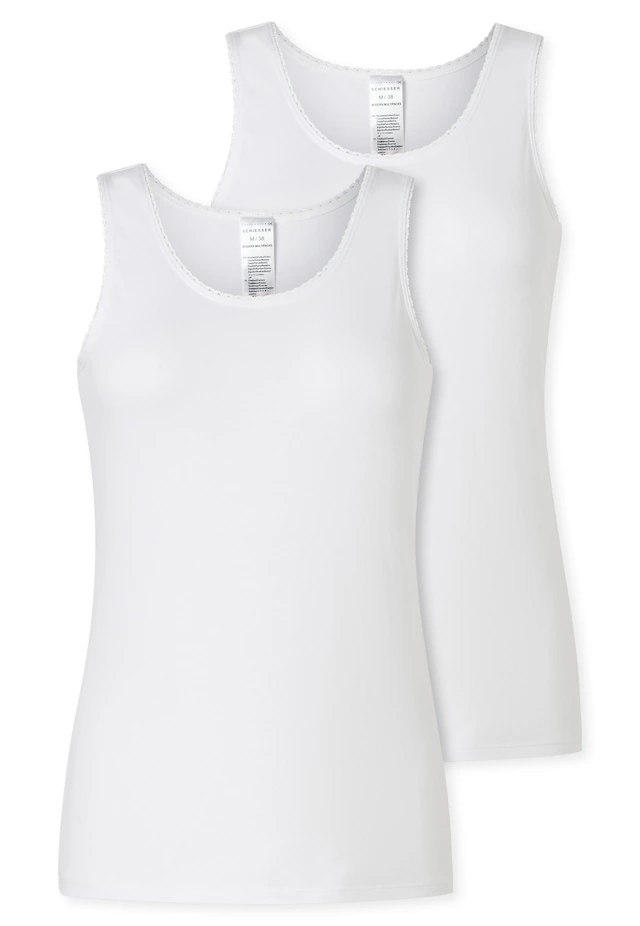 Schiesser Unterhemd »Modern Multipacks« mit schmalem Spitzenband, Single Jersey, bequem