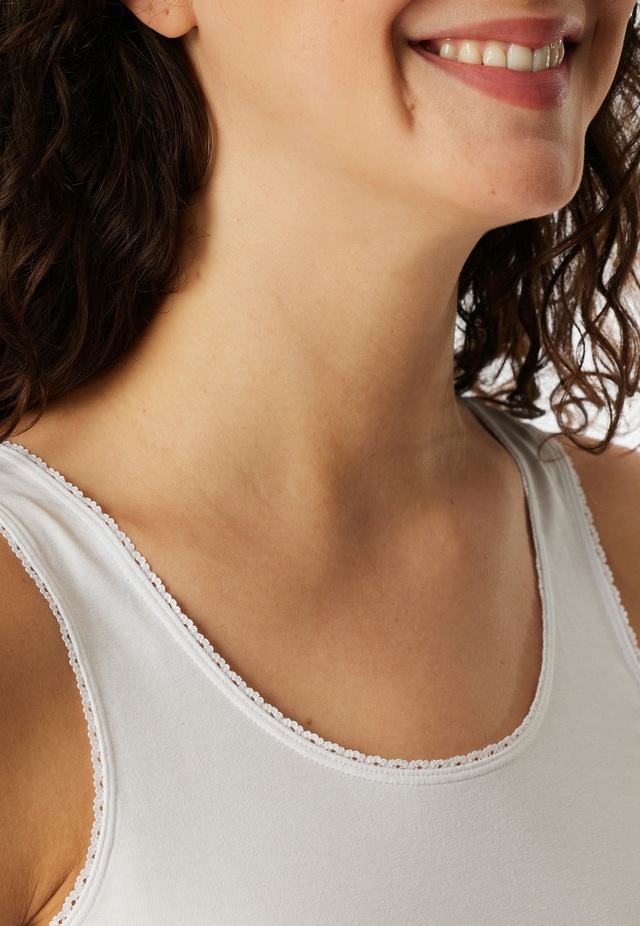 Schiesser Unterhemd »Modern Multipacks« mit schmalem Spitzenband, Single Jersey, bequem