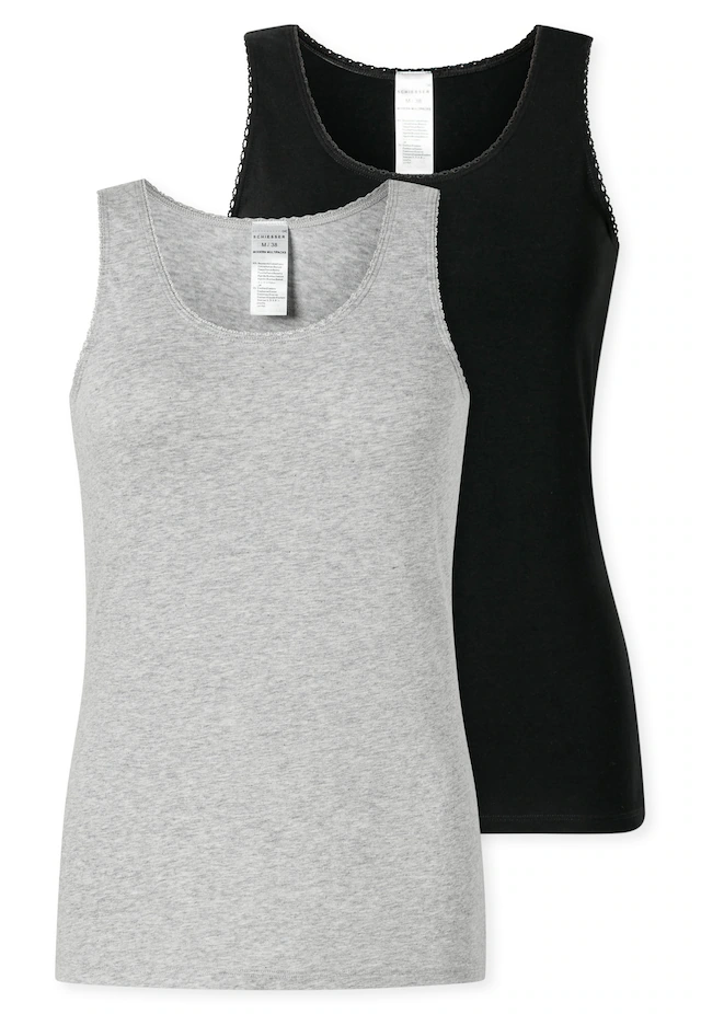 Schiesser Unterhemd »Modern Multipacks« mit schmalem Spitzenband, Single Jersey, bequem