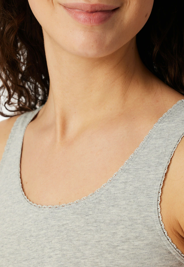 Schiesser Unterhemd »Modern Multipacks« mit schmalem Spitzenband, Single Jersey, bequem