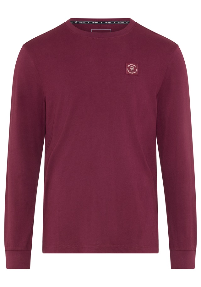 DELMAO Rundhalsshirt mit Markenlabel
