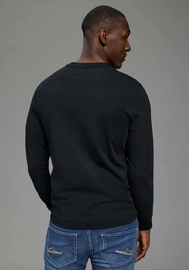 DELMAO Rundhalsshirt mit Markenlabel